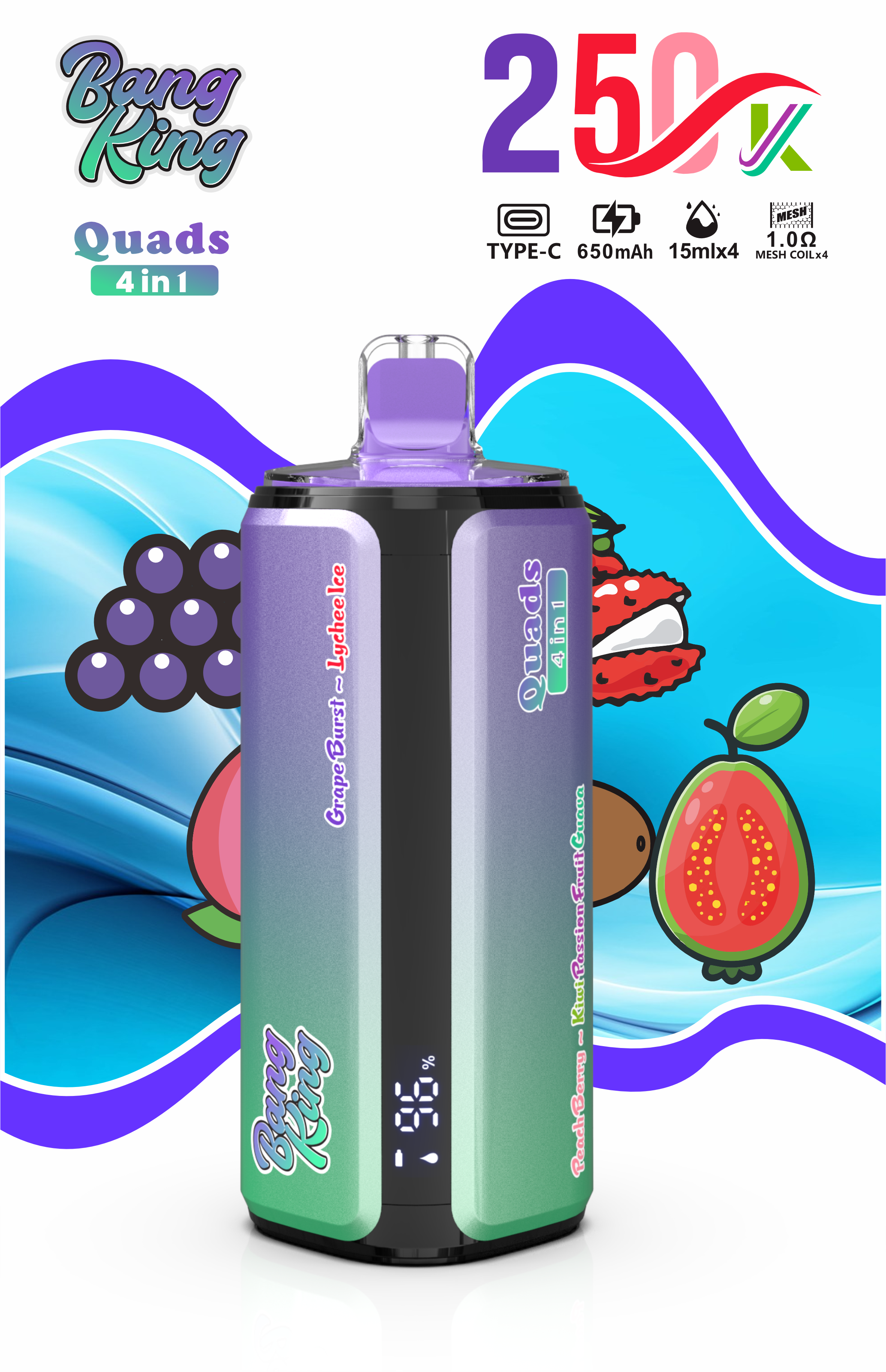 Bang King 250000 Puff 4 IN 1 - Yohongvape wholesale disposable vape