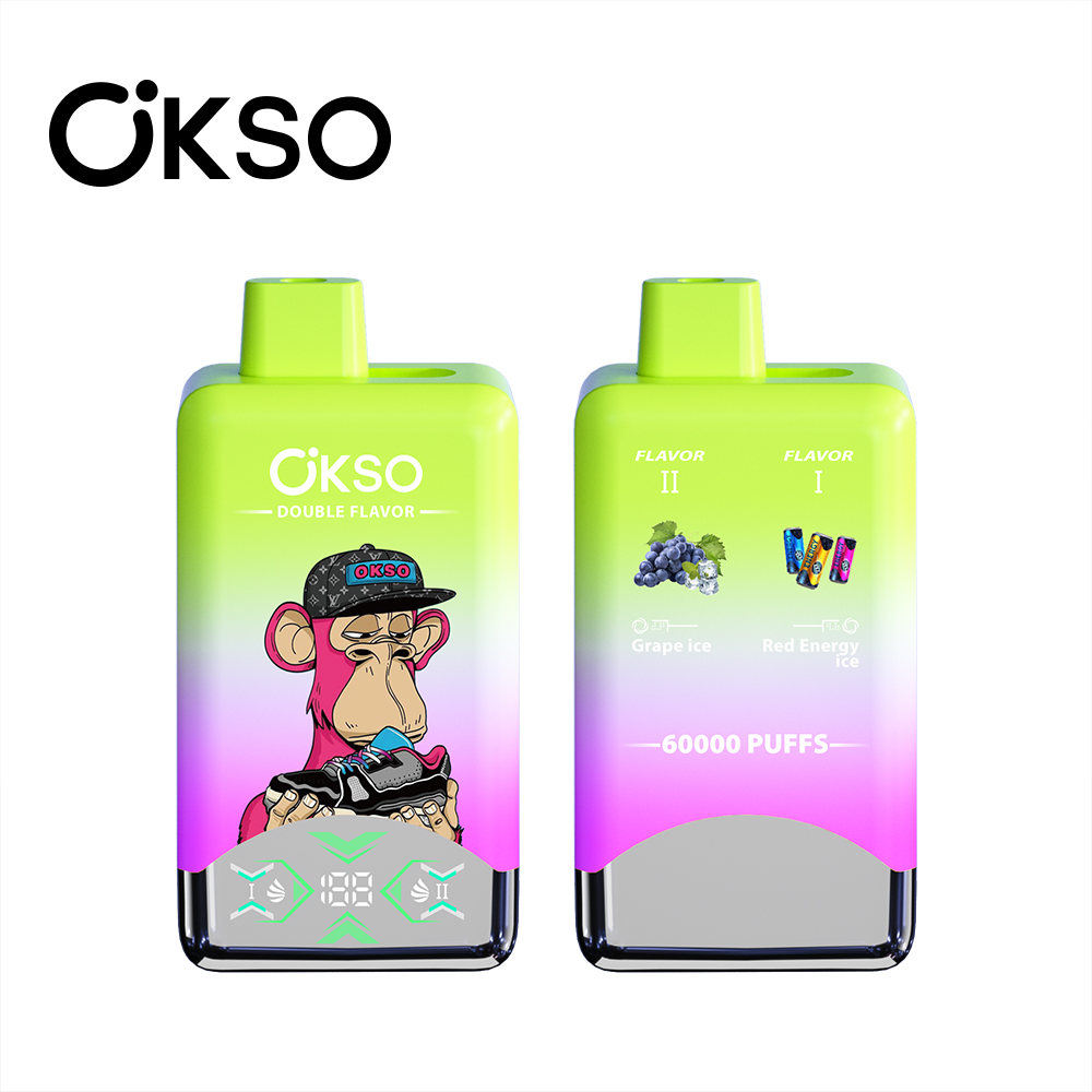 OKSO 60K 60000 Puff Double Flavor Disposable Vape Type C Charge 20 Flavors, 650 mah Battery, 0%/2%/3%/5% Nicotine - Yohongvape wholesale disposable vape