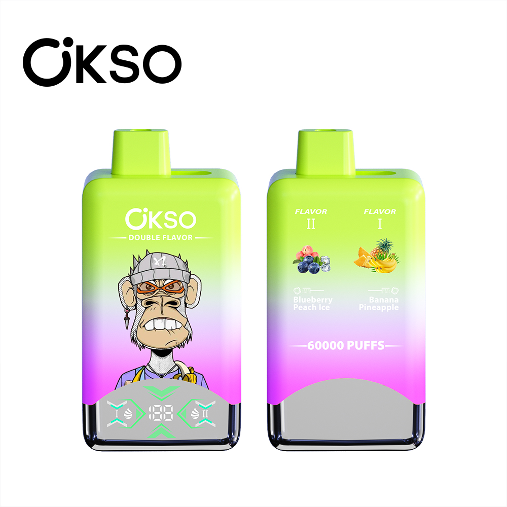 OKSO 60K 60000 Puff Double Flavor Disposable Vape Type C Charge 20 Flavors, 650 mah Battery, 0%/2%/3%/5% Nicotine - Yohongvape wholesale disposable vape