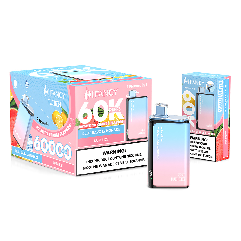 HIFANCY TWIN MAX 60K Puffs Double Tastes with 10 Flavors, Battery 650 mah, Nicotine:2%/3%/5% - Yohongvape wholesale disposable vape