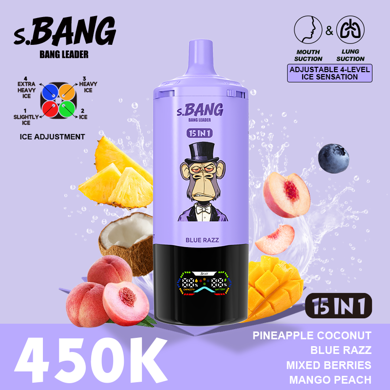 Bang Leader 450K Vape– 15 in 1 Flavors Adjustable 4-Level Ice | 450,000 Puffs - Yohongvape wholesale disposable vape