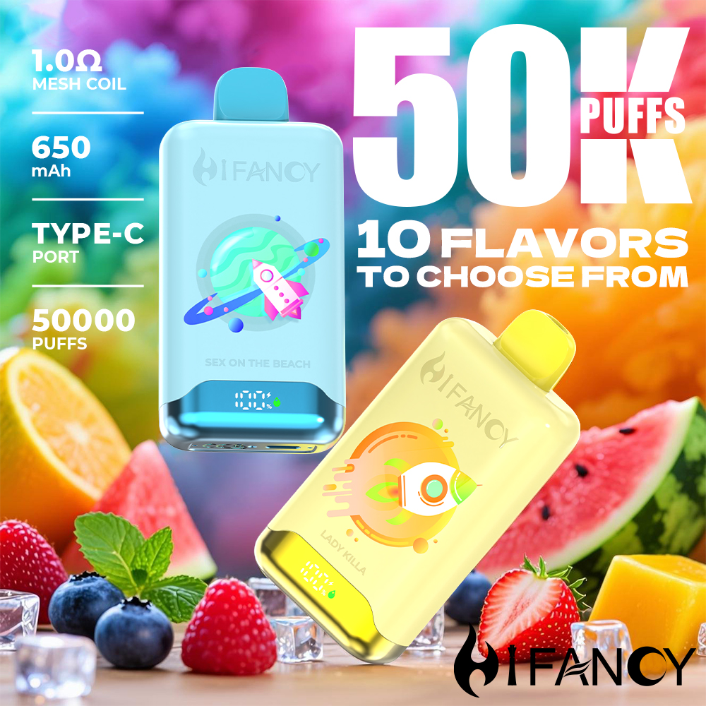 HIFANCY SPACE 50000 50K Puffs Adjustable Airflow &10 Flavors, Battery 650 mah, Nicotine:2%/3%/5% - Yohongvape wholesale disposable vape