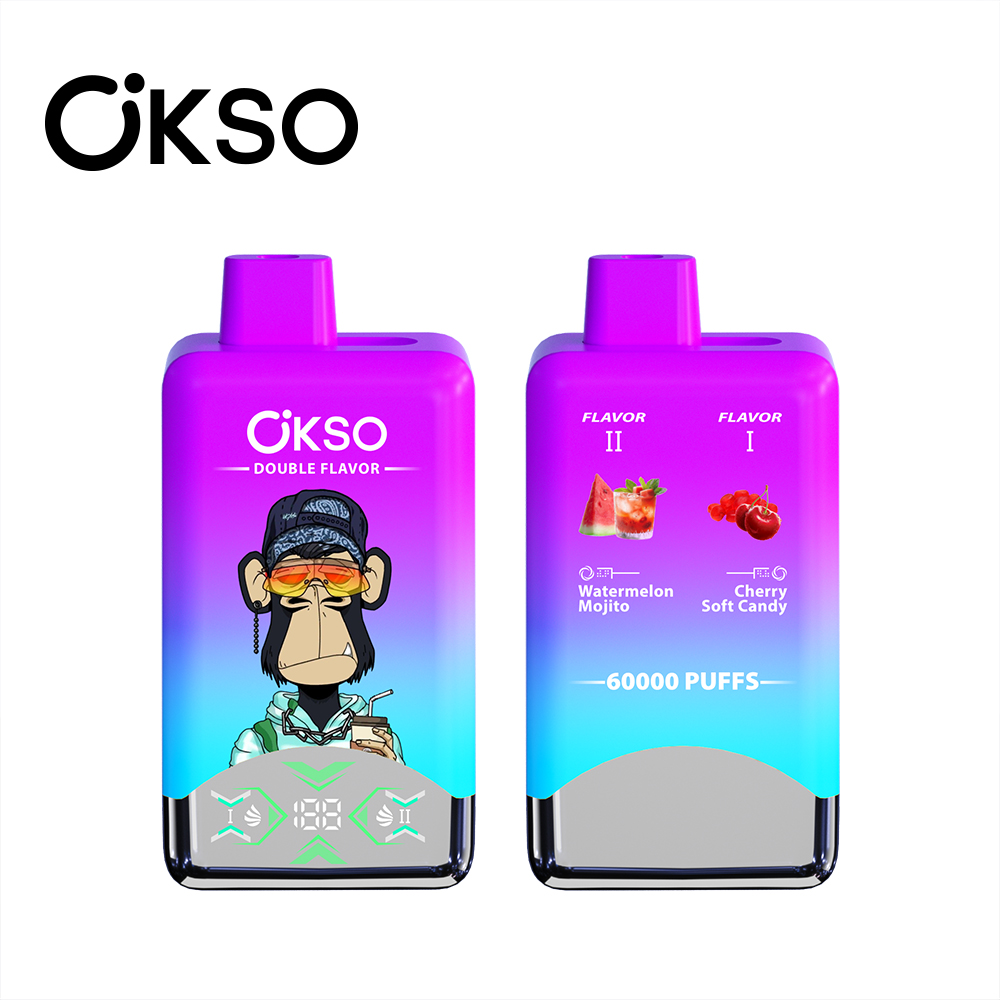 OKSO 60K 60000 Puff Double Flavor Disposable Vape Type C Charge 20 Flavors, 650 mah Battery, 0%/2%/3%/5% Nicotine - Yohongvape wholesale disposable vape