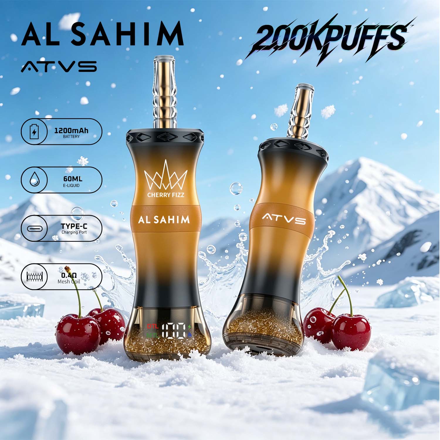 ATVS AL SAHIM 200K 2000000 Puffs Disposable Vape - Yohongvape wholesale disposable vape