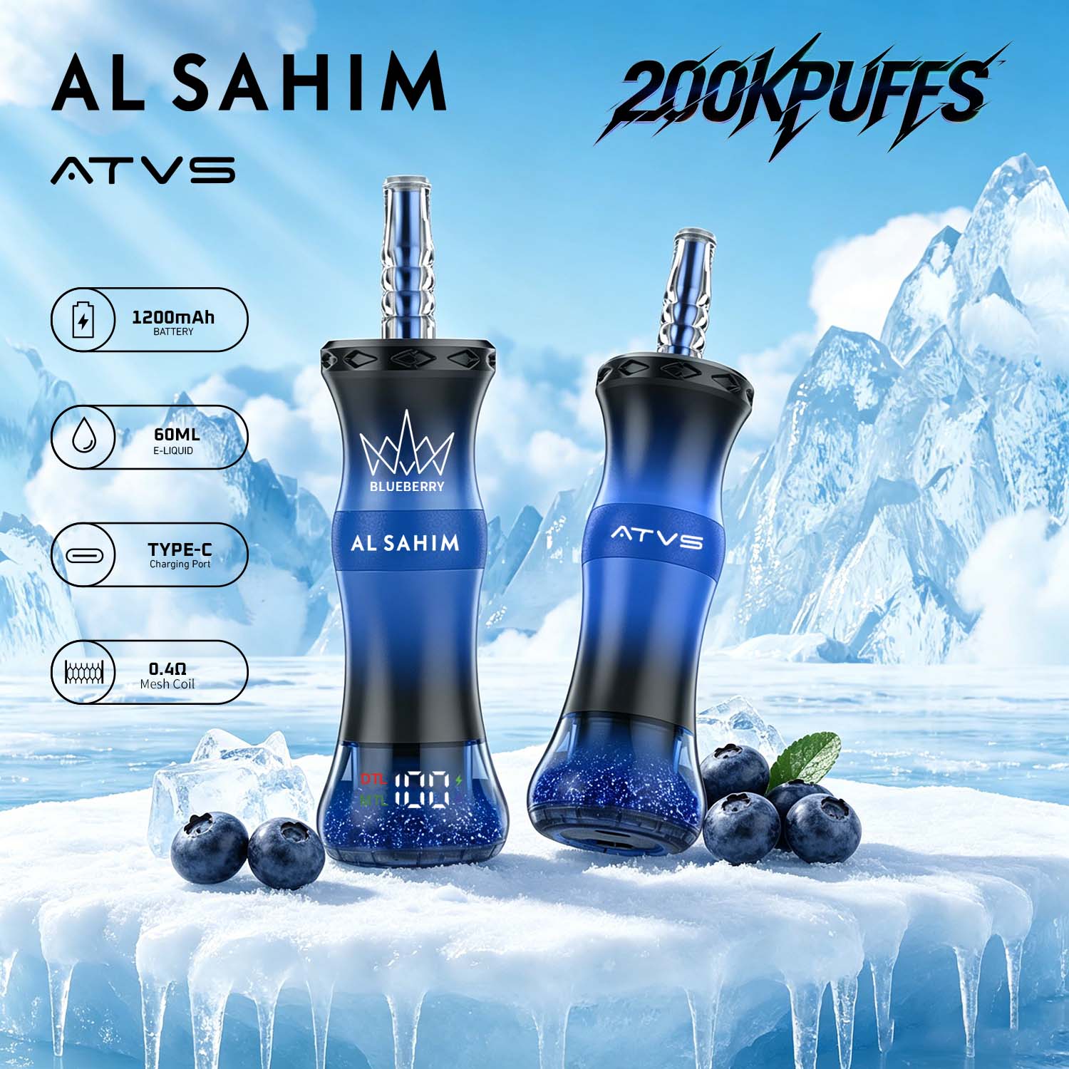 ATVS AL SAHIM 200K 2000000 Puffs Disposable Vape - Yohongvape wholesale disposable vape
