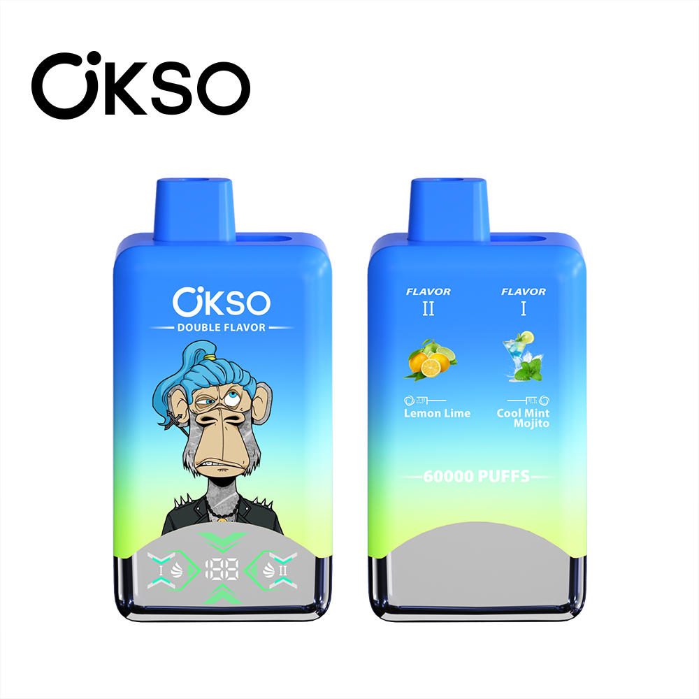 OKSO 60K 60000 Puff Double Flavor Disposable Vape Type C Charge 20 Flavors, 650 mah Battery, 0%/2%/3%/5% Nicotine - Yohongvape wholesale disposable vape