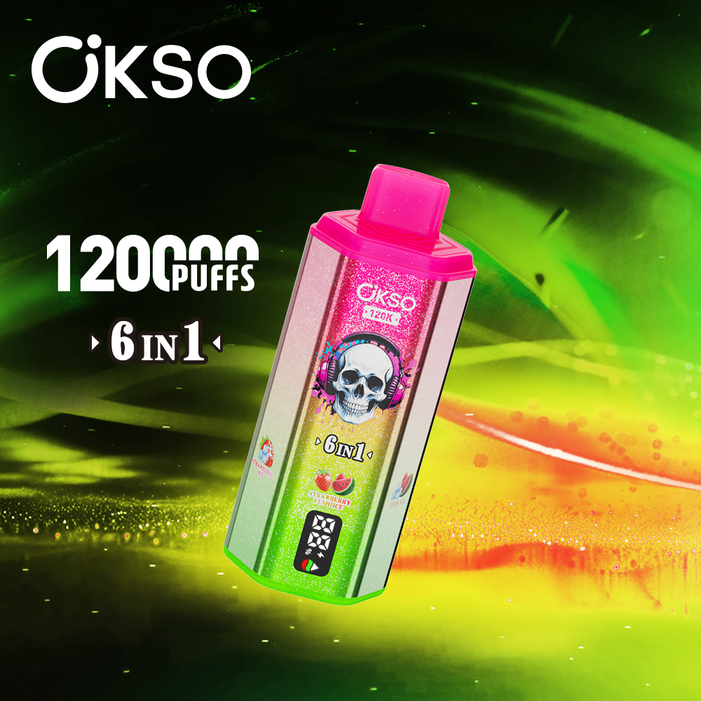 OKSO 120000 Puff 120K 6 in1 Disposable Vape Type C Charge 10 Flavors, 850 mah Battery, 0%/2%/3%/5% Nicotine - Yohongvape wholesale disposable vape