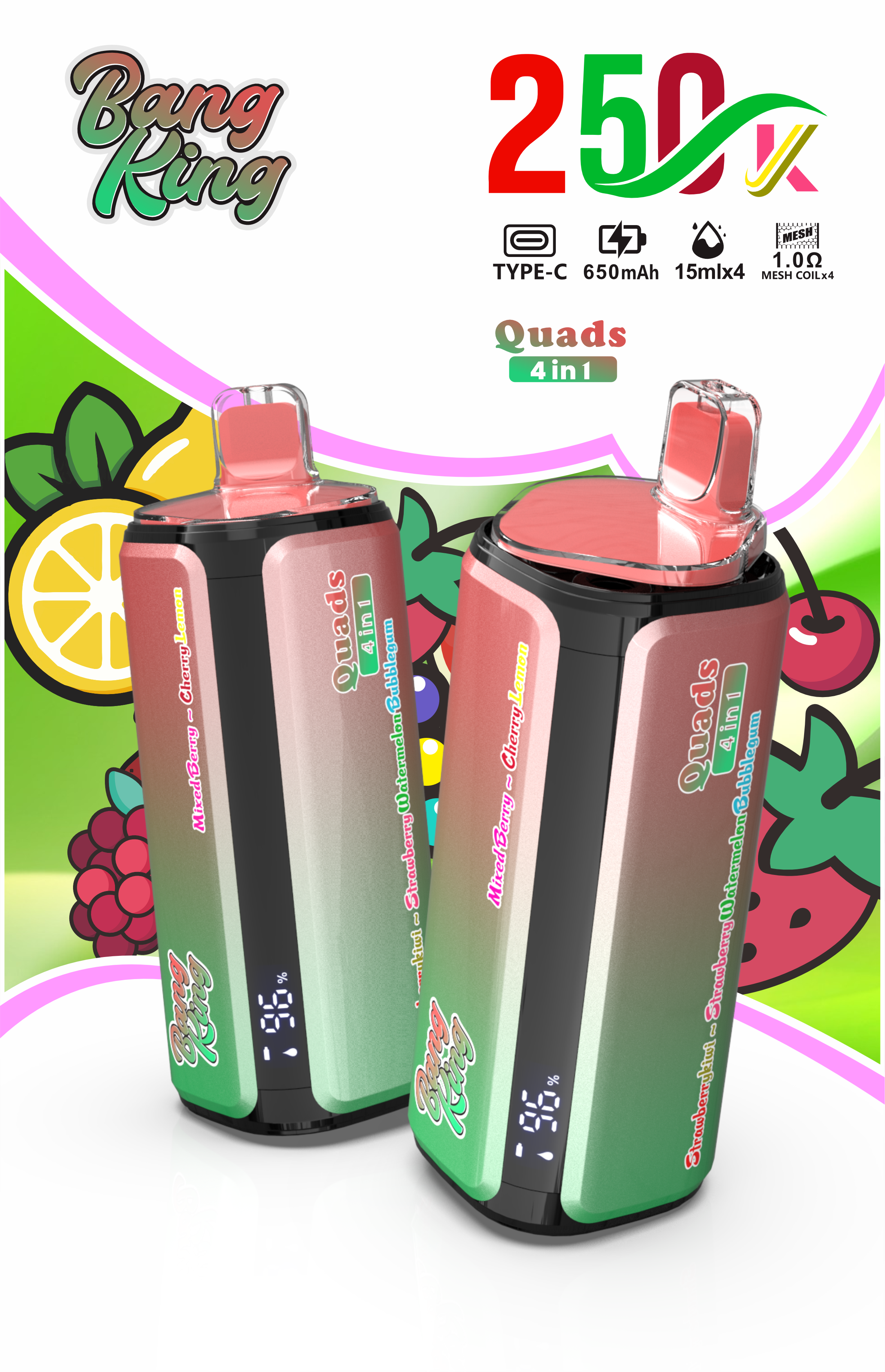 Bang King 250000 Puff 4 IN 1 - Yohongvape wholesale disposable vape