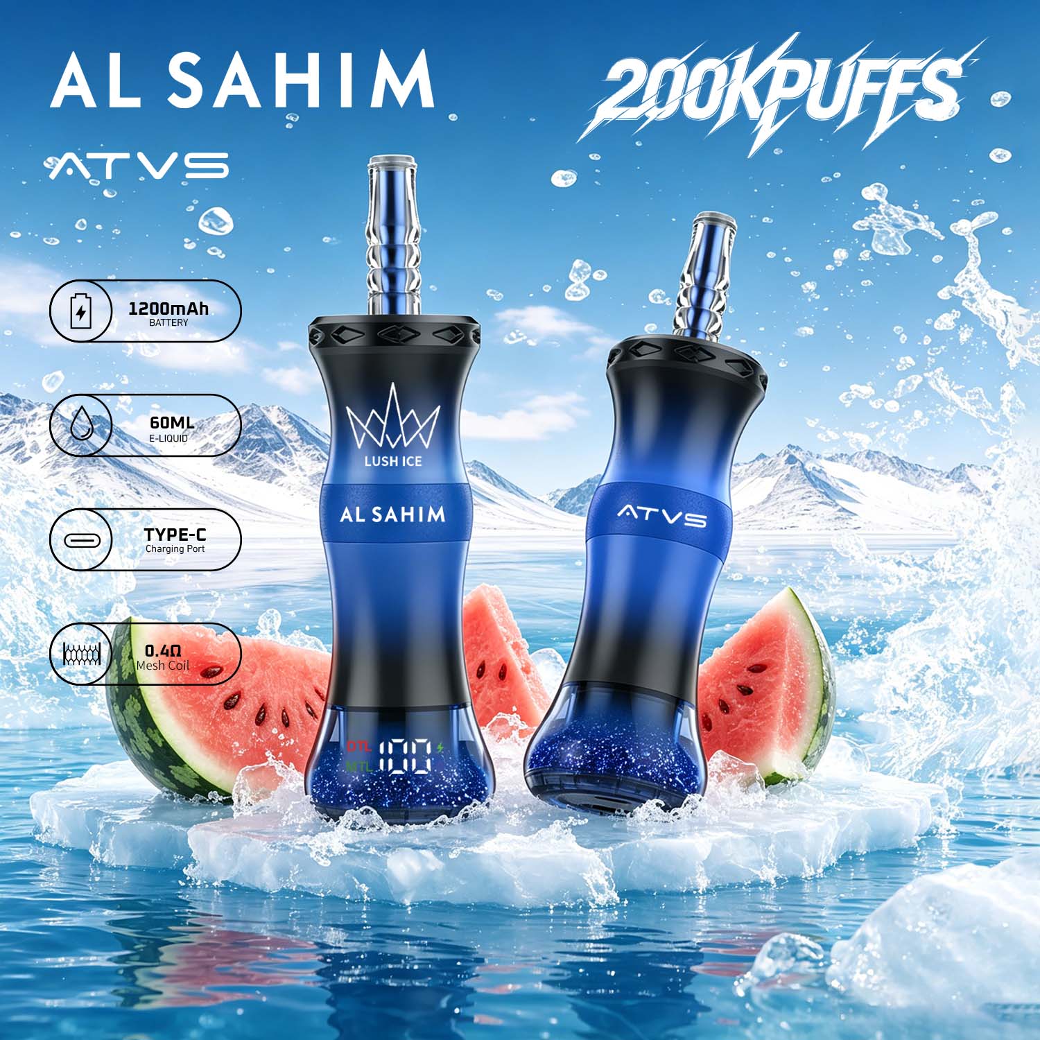 ATVS AL SAHIM 200K 2000000 Puffs Disposable Vape - Yohongvape wholesale disposable vape