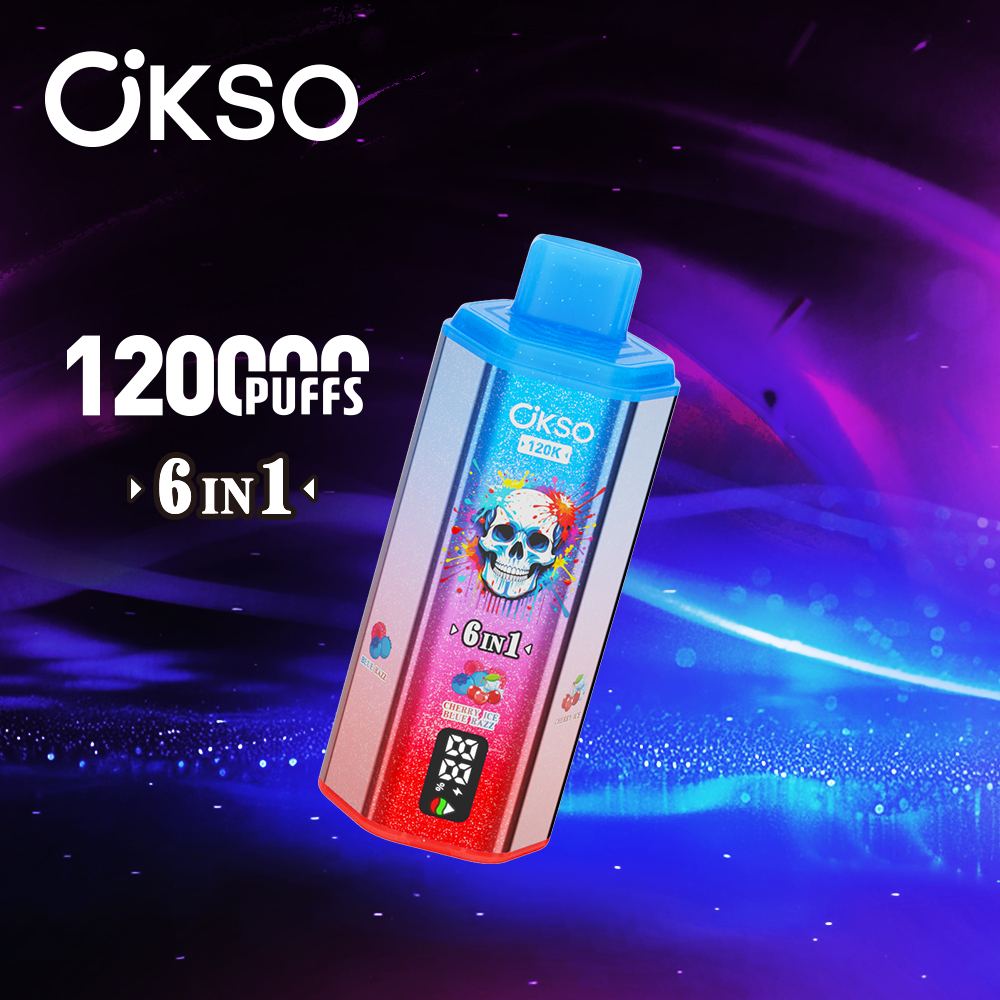 OKSO 120000 Puff 120K 6 in1 Disposable Vape Type C Charge 10 Flavors, 850 mah Battery, 0%/2%/3%/5% Nicotine - Yohongvape wholesale disposable vape
