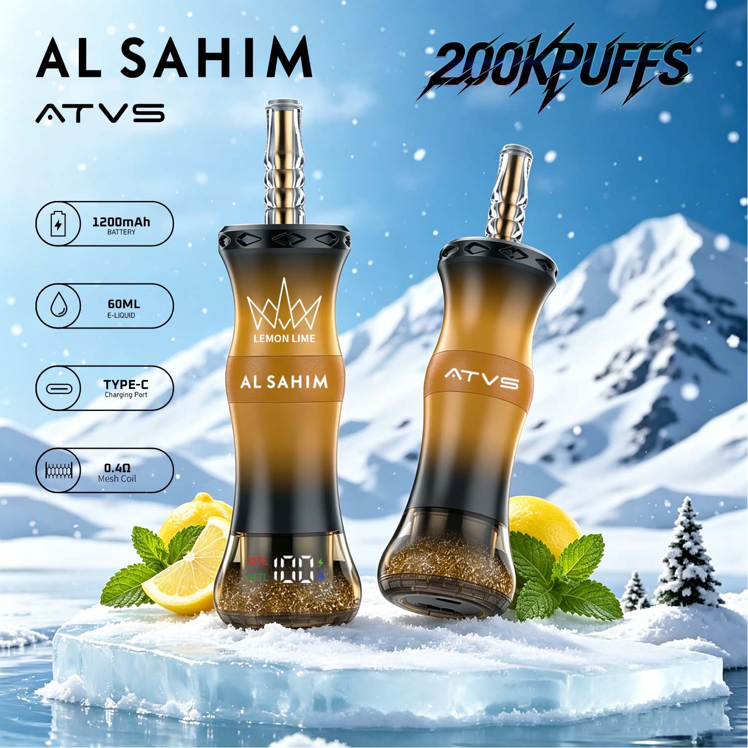 ATVS AL SAHIM 200K 2000000 Puffs Disposable Vape - Yohongvape wholesale disposable vape