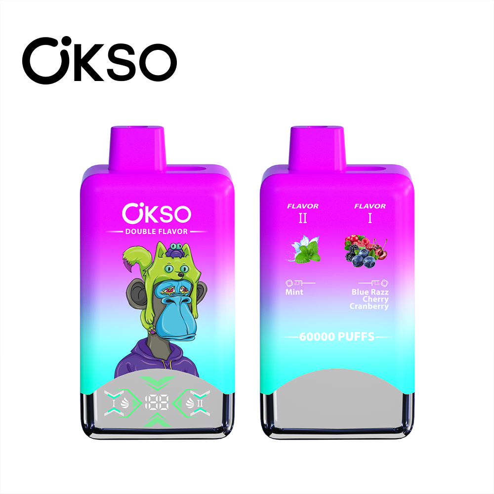 OKSO 60K 60000 Puff Double Flavor Disposable Vape Type C Charge 20 Flavors, 650 mah Battery, 0%/2%/3%/5% Nicotine - Yohongvape wholesale disposable vape
