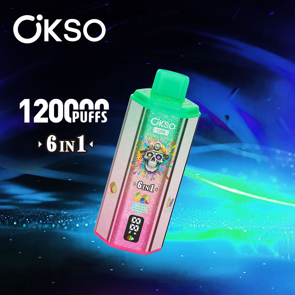 OKSO 120000 Puff 120K 6 in1 Disposable Vape Type C Charge 10 Flavors, 850 mah Battery, 0%/2%/3%/5% Nicotine - Yohongvape wholesale disposable vape