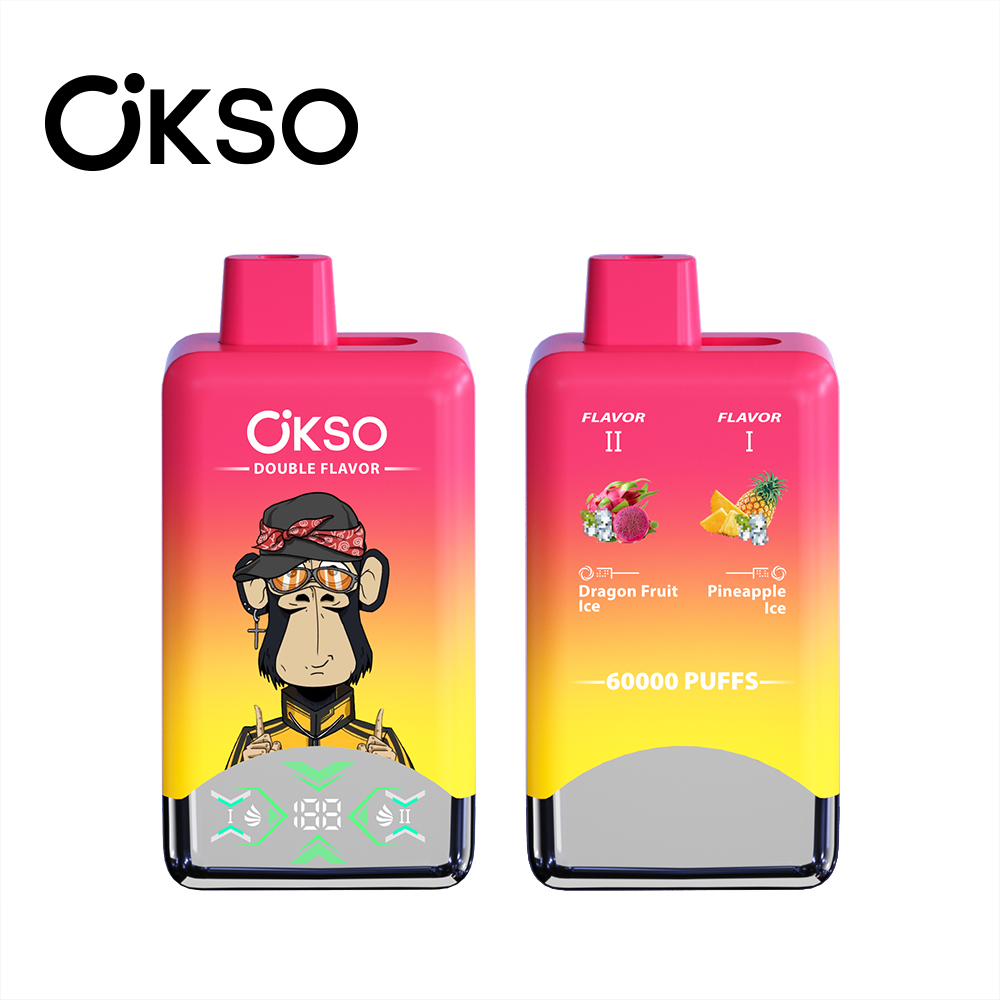 OKSO 60K 60000 Puff Double Flavor Disposable Vape Type C Charge 20 Flavors, 650 mah Battery, 0%/2%/3%/5% Nicotine - Yohongvape wholesale disposable vape