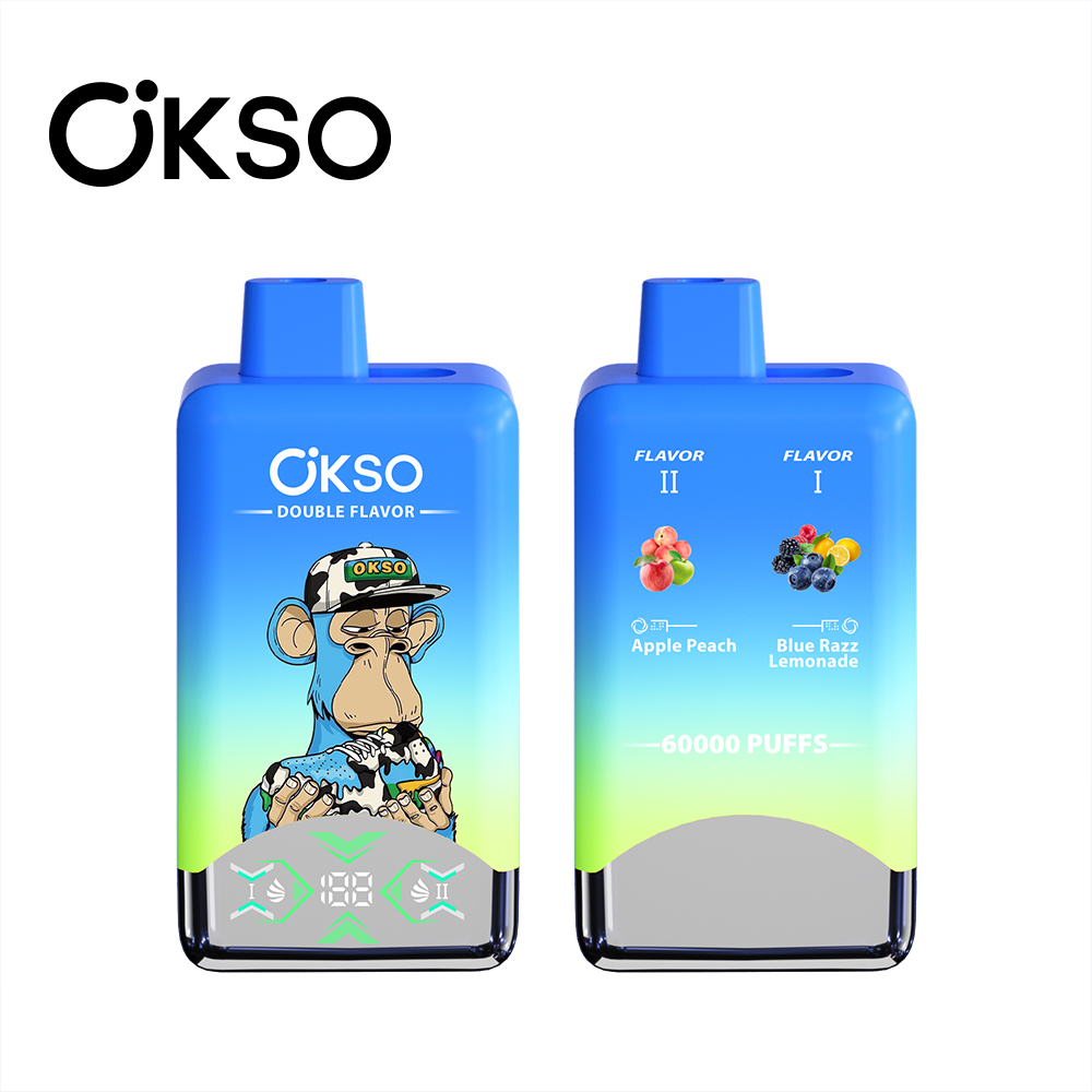 OKSO 60K 60000 Puff Double Flavor Disposable Vape Type C Charge 20 Flavors, 650 mah Battery, 0%/2%/3%/5% Nicotine - Yohongvape wholesale disposable vape