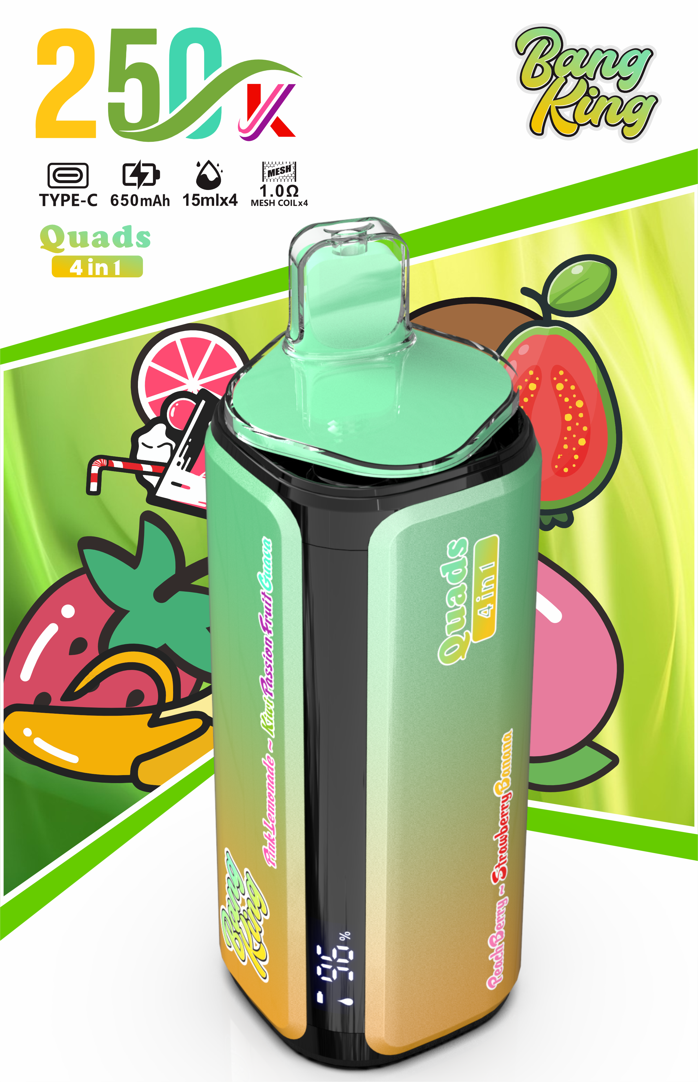 Bang King 250000 Puff 4 IN 1 - Yohongvape wholesale disposable vape