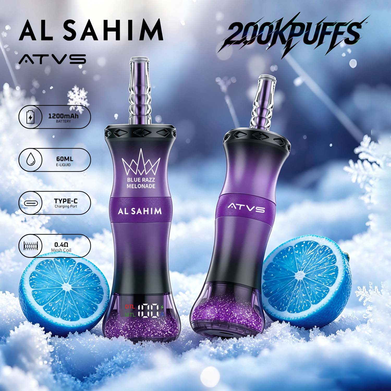 ATVS AL SAHIM 200K 2000000 Puffs Disposable Vape - Yohongvape wholesale disposable vape