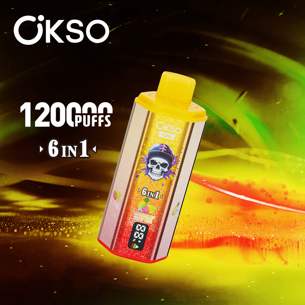 OKSO 120000 Puff 120K 6 in1 Disposable Vape Type C Charge 10 Flavors, 850 mah Battery, 0%/2%/3%/5% Nicotine - Yohongvape wholesale disposable vape
