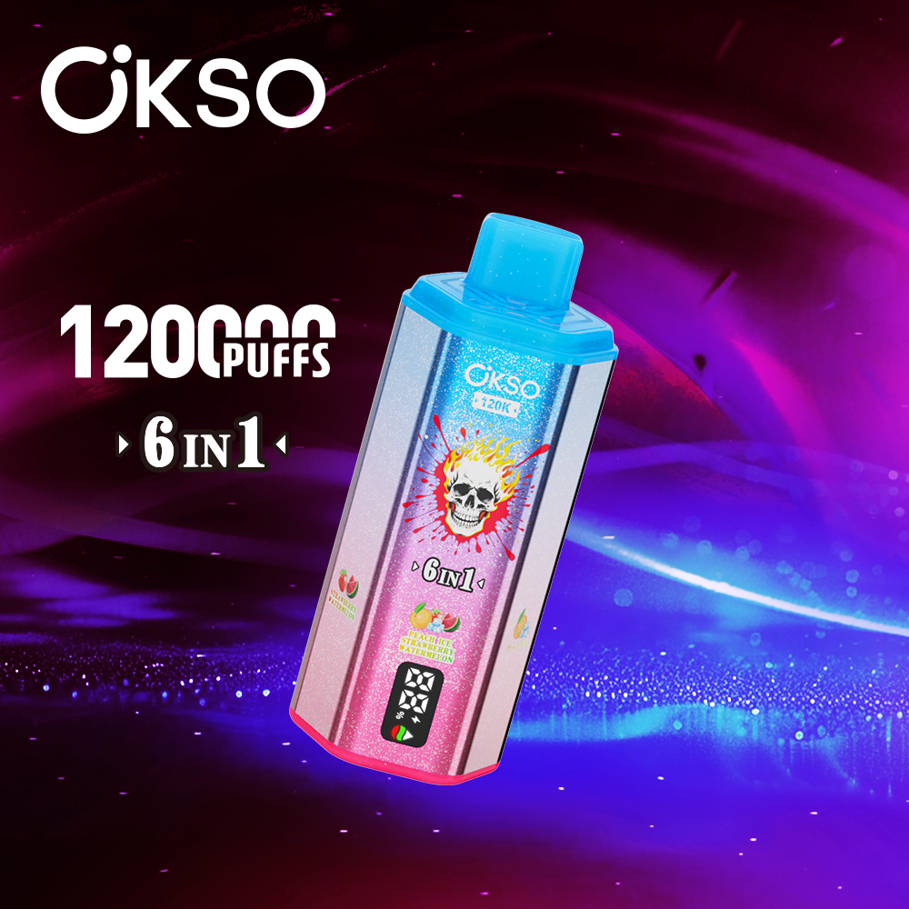 OKSO 120000 Puff 120K 6 in1 Disposable Vape Type C Charge 10 Flavors, 850 mah Battery, 0%/2%/3%/5% Nicotine - Yohongvape wholesale disposable vape