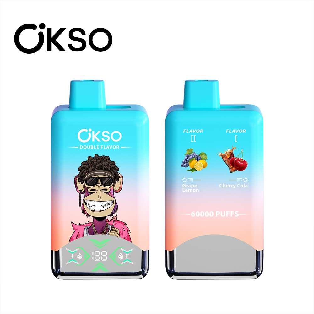 OKSO 60K 60000 Puff Double Flavor Disposable Vape Type C Charge 20 Flavors, 650 mah Battery, 0%/2%/3%/5% Nicotine - Yohongvape wholesale disposable vape