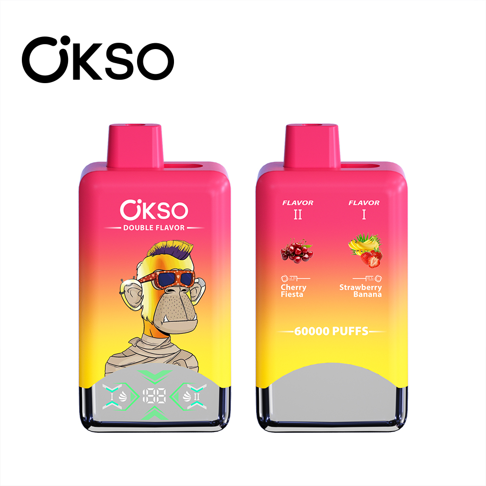 OKSO 60K 60000 Puff Double Flavor Disposable Vape Type C Charge 20 Flavors, 650 mah Battery, 0%/2%/3%/5% Nicotine - Yohongvape wholesale disposable vape