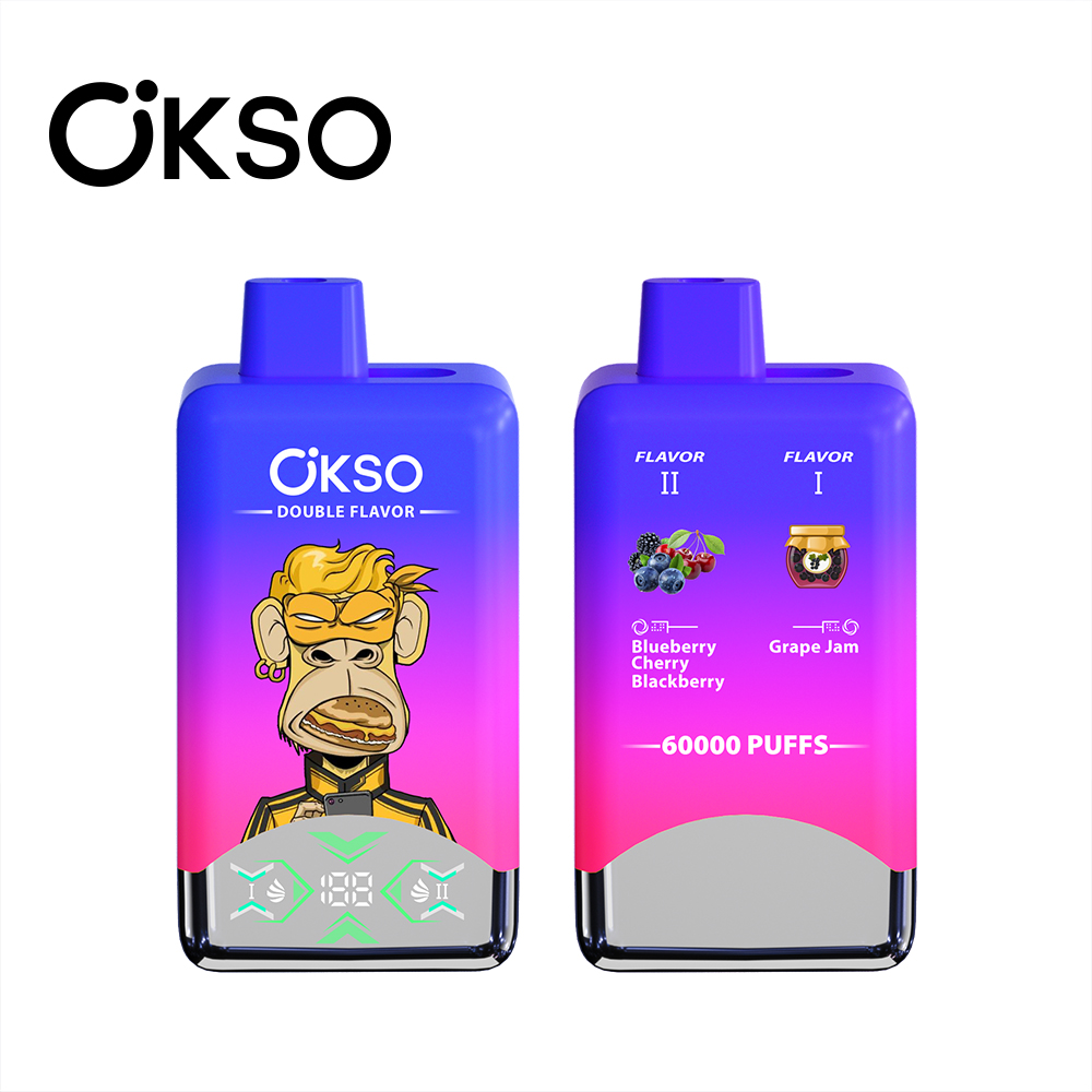 OKSO 60K 60000 Puff Double Flavor Disposable Vape Type C Charge 20 Flavors, 650 mah Battery, 0%/2%/3%/5% Nicotine - Yohongvape wholesale disposable vape
