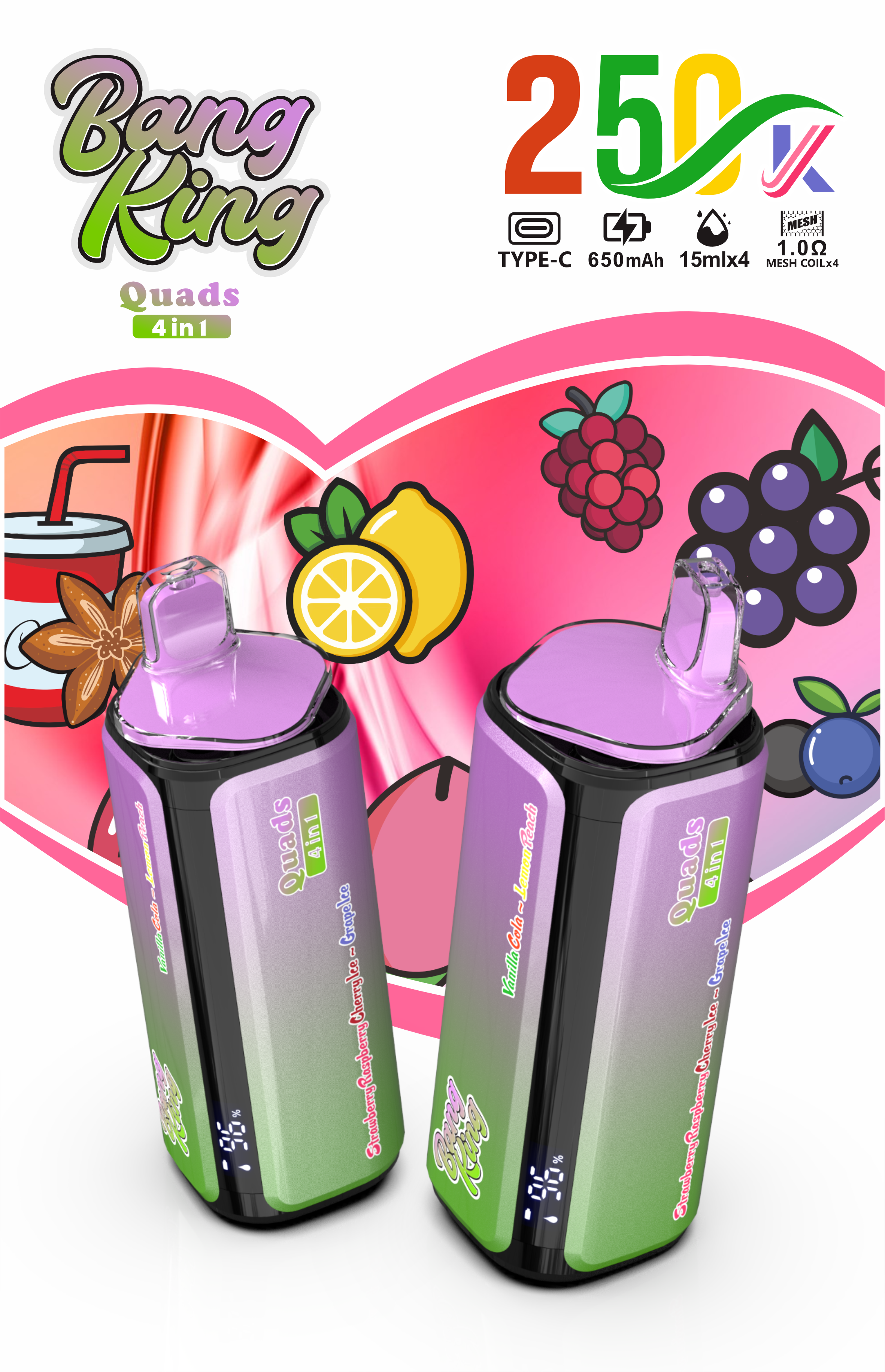 Bang King 250000 Puff 4 IN 1 - Yohongvape wholesale disposable vape