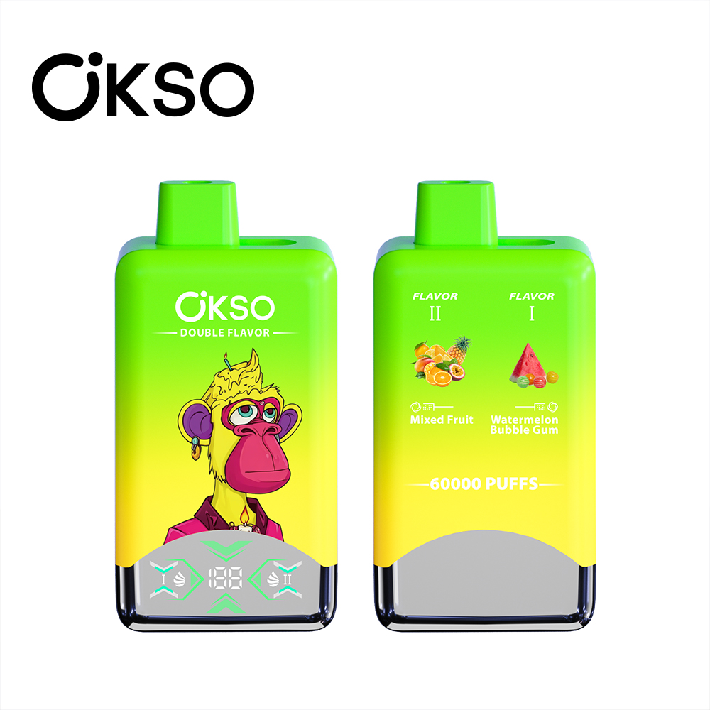 OKSO 60K 60000 Puff Double Flavor Disposable Vape Type C Charge 20 Flavors, 650 mah Battery, 0%/2%/3%/5% Nicotine - Yohongvape wholesale disposable vape