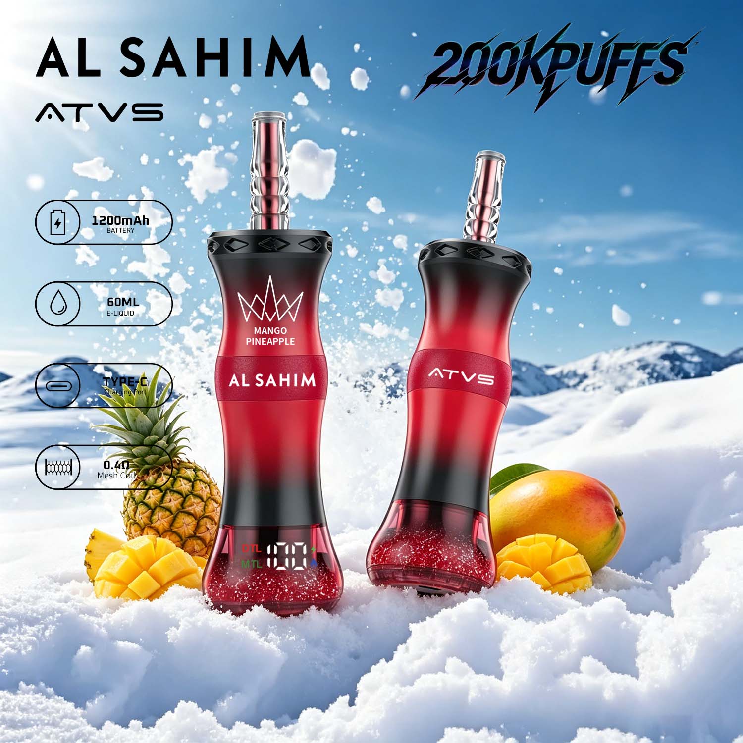 ATVS AL SAHIM 200K 2000000 Puffs Disposable Vape - Yohongvape wholesale disposable vape