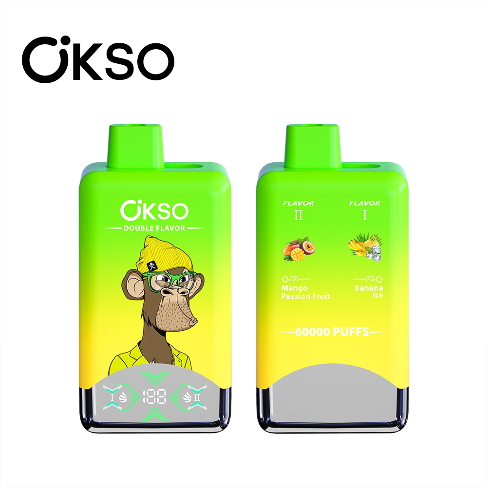 OKSO 60K 60000 Puff Double Flavor Disposable Vape Type C Charge 20 Flavors, 650 mah Battery, 0%/2%/3%/5% Nicotine - Yohongvape wholesale disposable vape