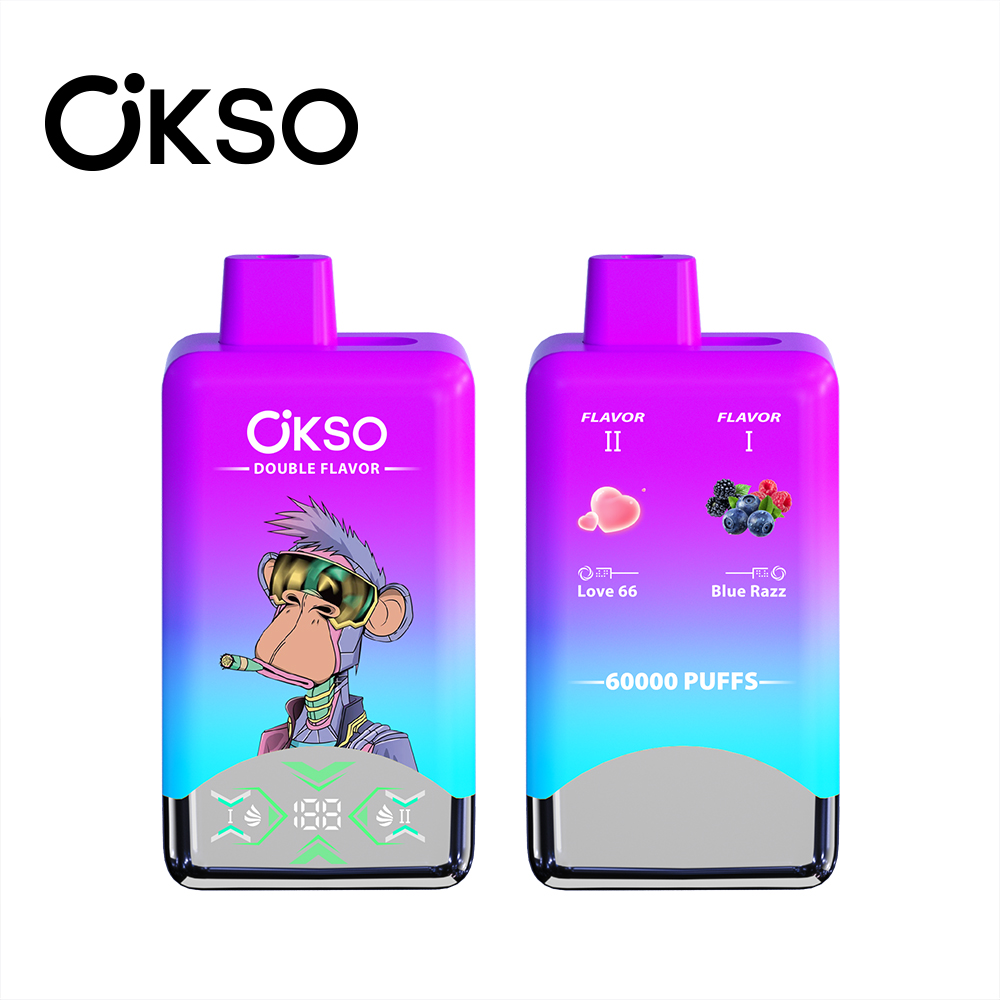 OKSO 60K 60000 Puff Double Flavor Disposable Vape Type C Charge 20 Flavors, 650 mah Battery, 0%/2%/3%/5% Nicotine - Yohongvape wholesale disposable vape