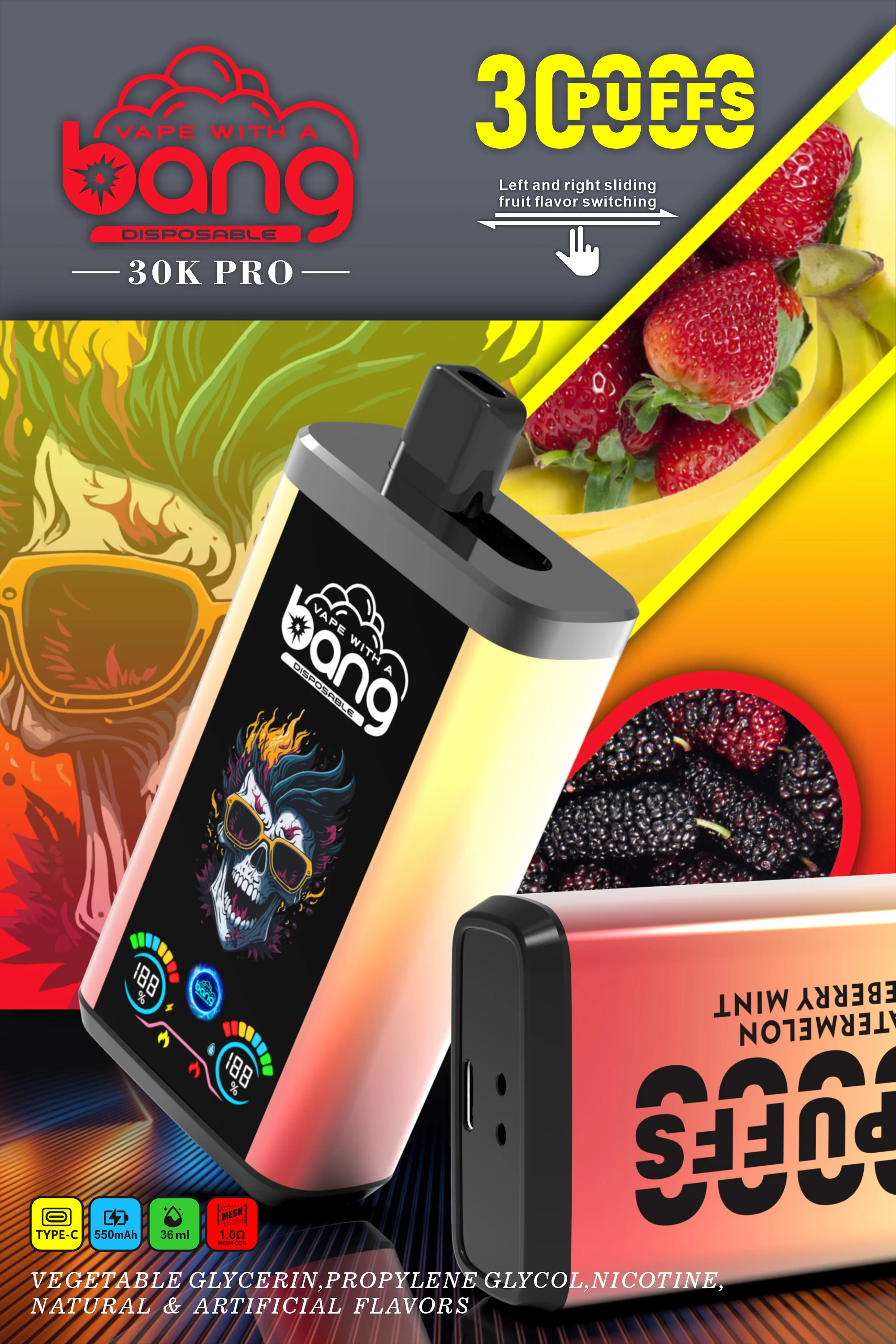 Solaris Champagne Vape 30000 30K puffs, 2% Nicotine 10 Flavors yohongvape