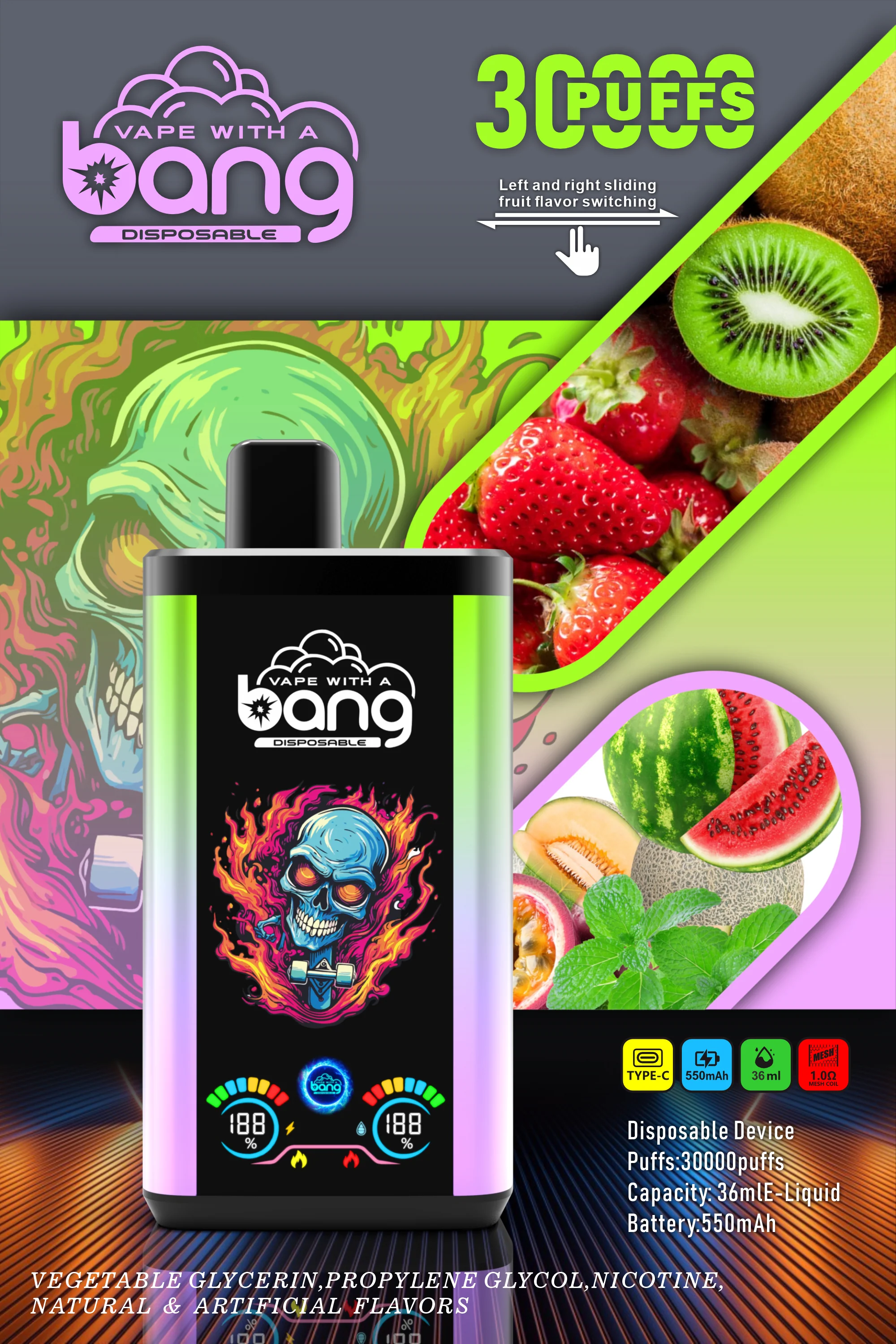 Solaris Champagne Vape 30000 30K puffs, 2% Nicotine 10 Flavors yohongvape