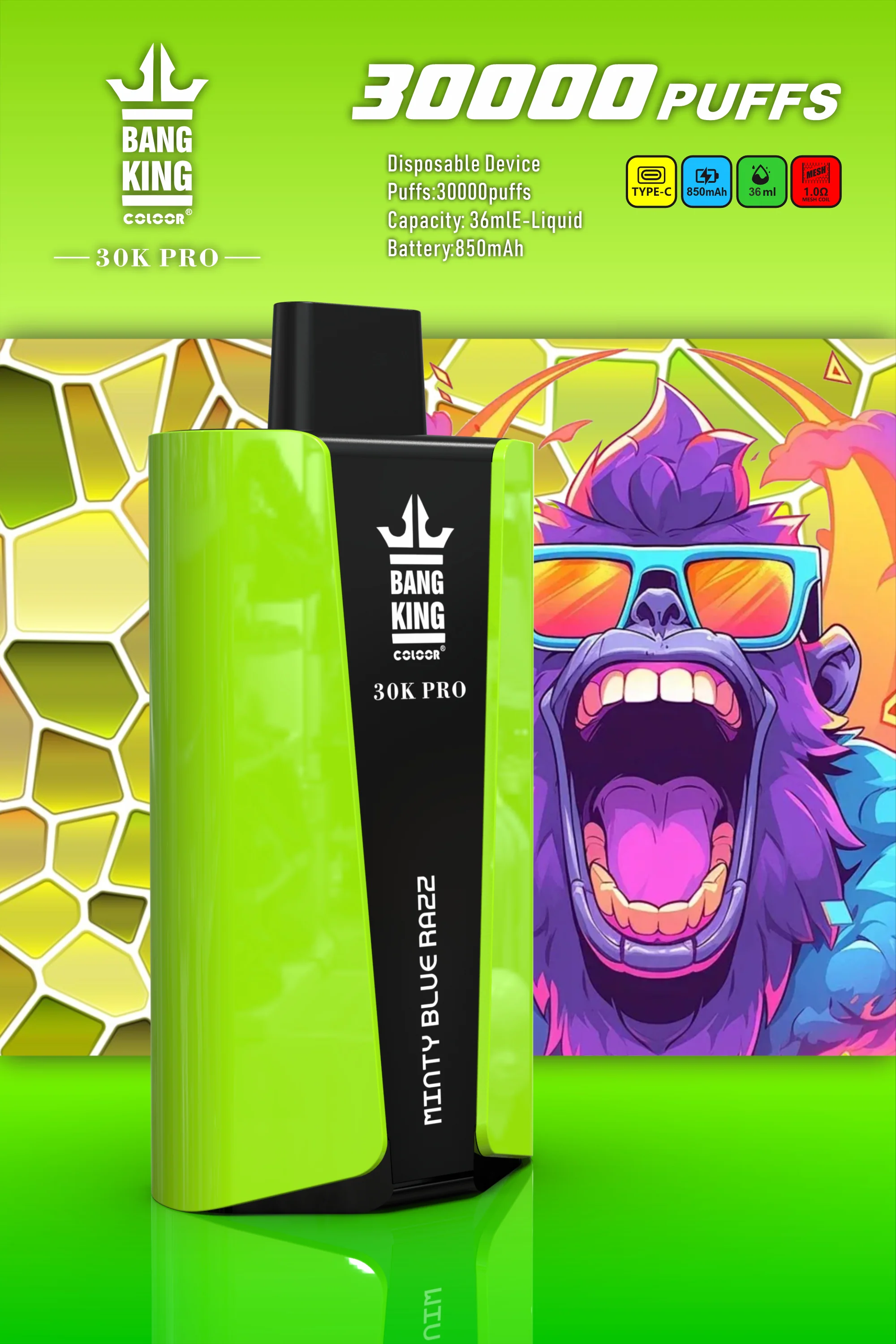 Solaris Champagne Vape 30000 30K puffs, 2% Nicotine 10 Flavors yohongvape