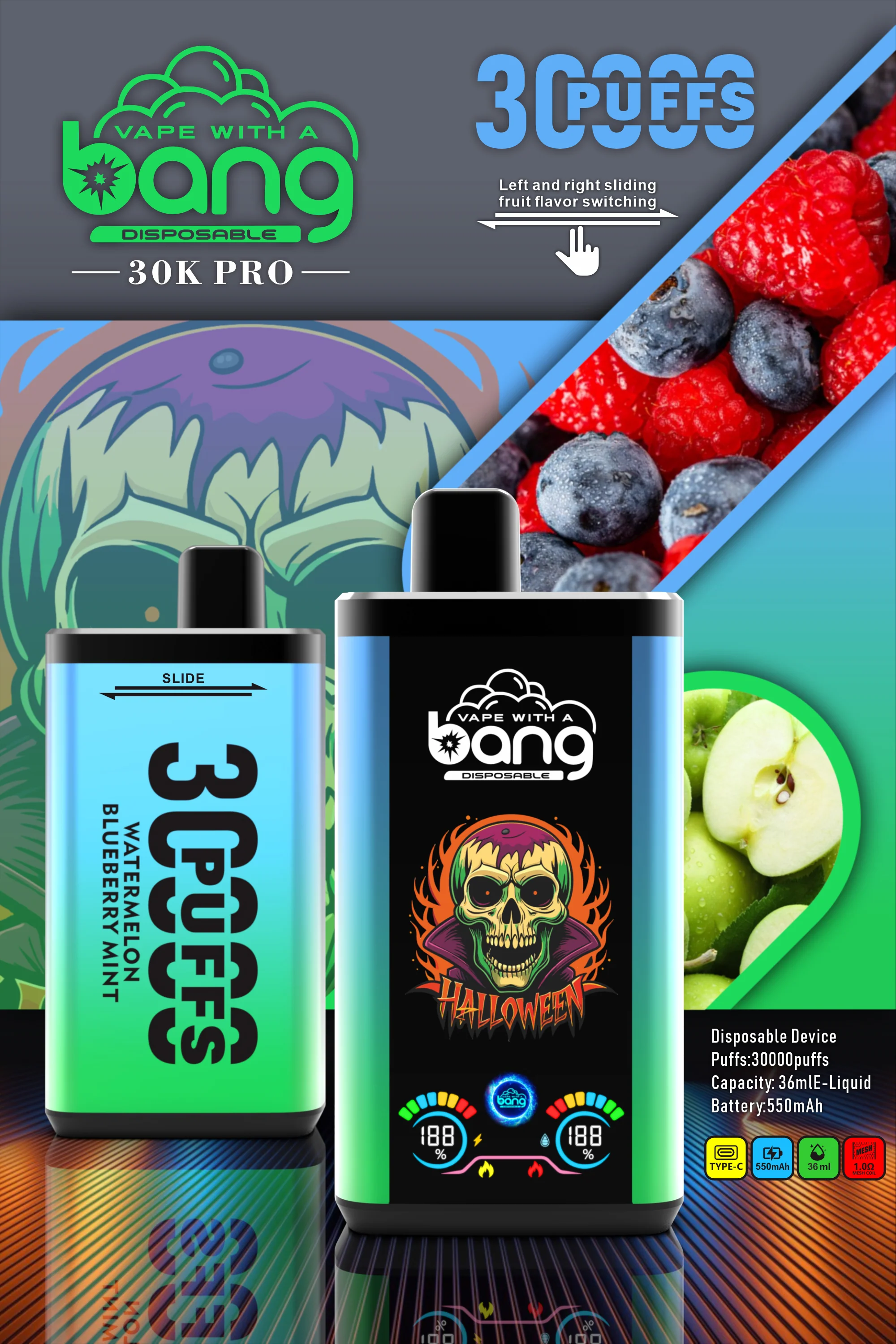 Solaris Champagne Vape 30000 30K puffs, 2% Nicotine 10 Flavors yohongvape