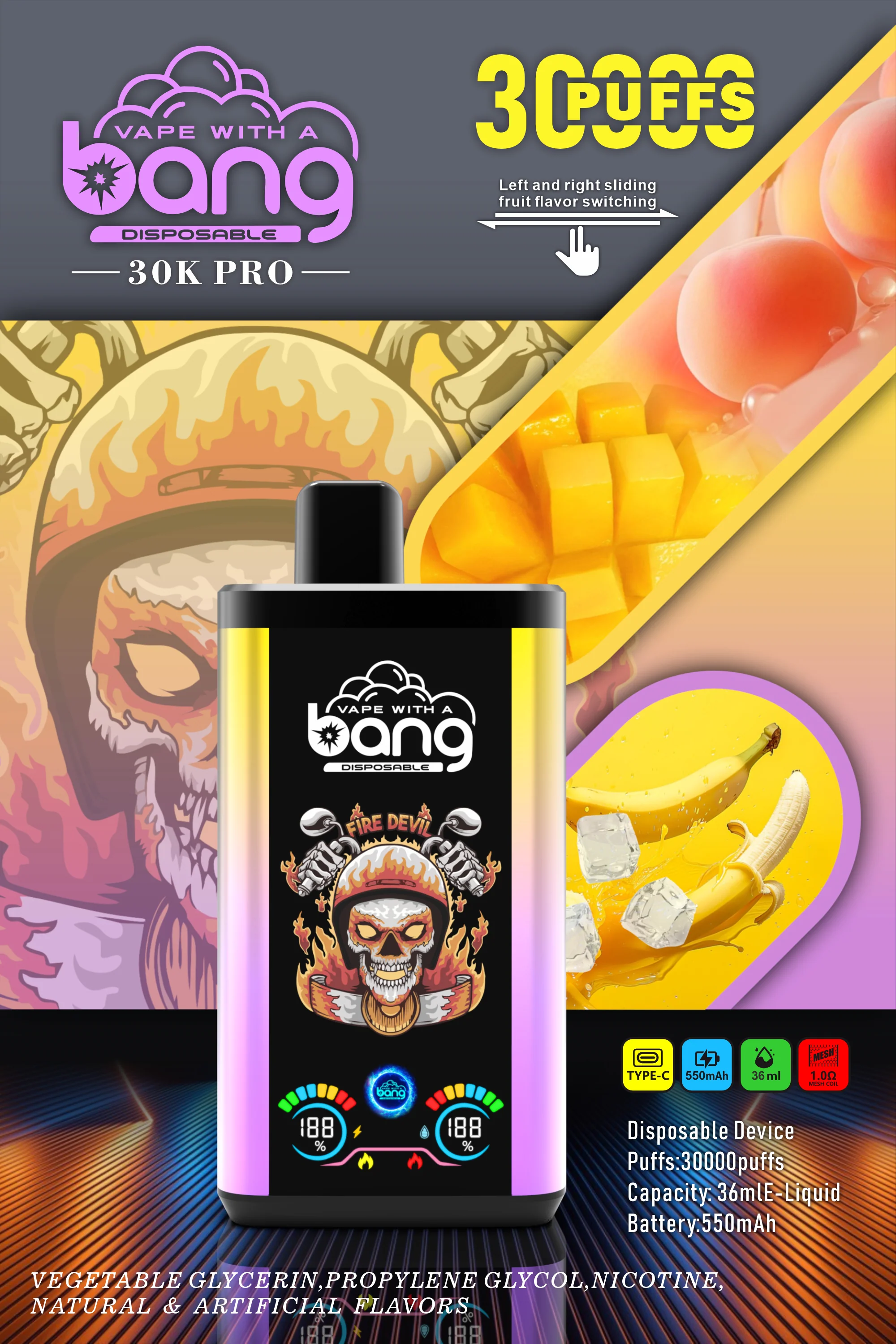 Solaris Champagne Vape 30000 30K puffs, 2% Nicotine 10 Flavors yohongvape