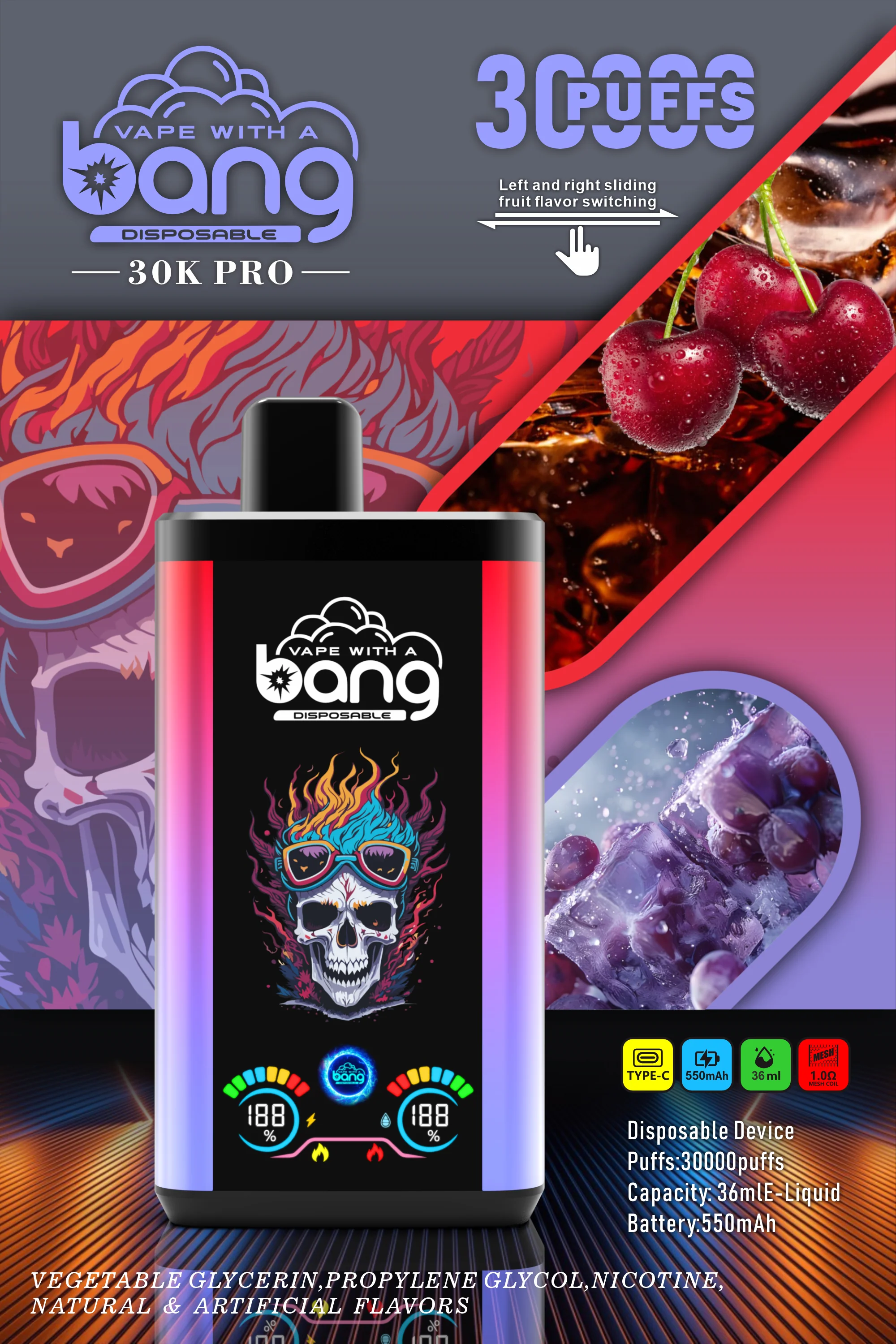 Solaris Champagne Vape 30000 30K puffs, 2% Nicotine 10 Flavors yohongvape