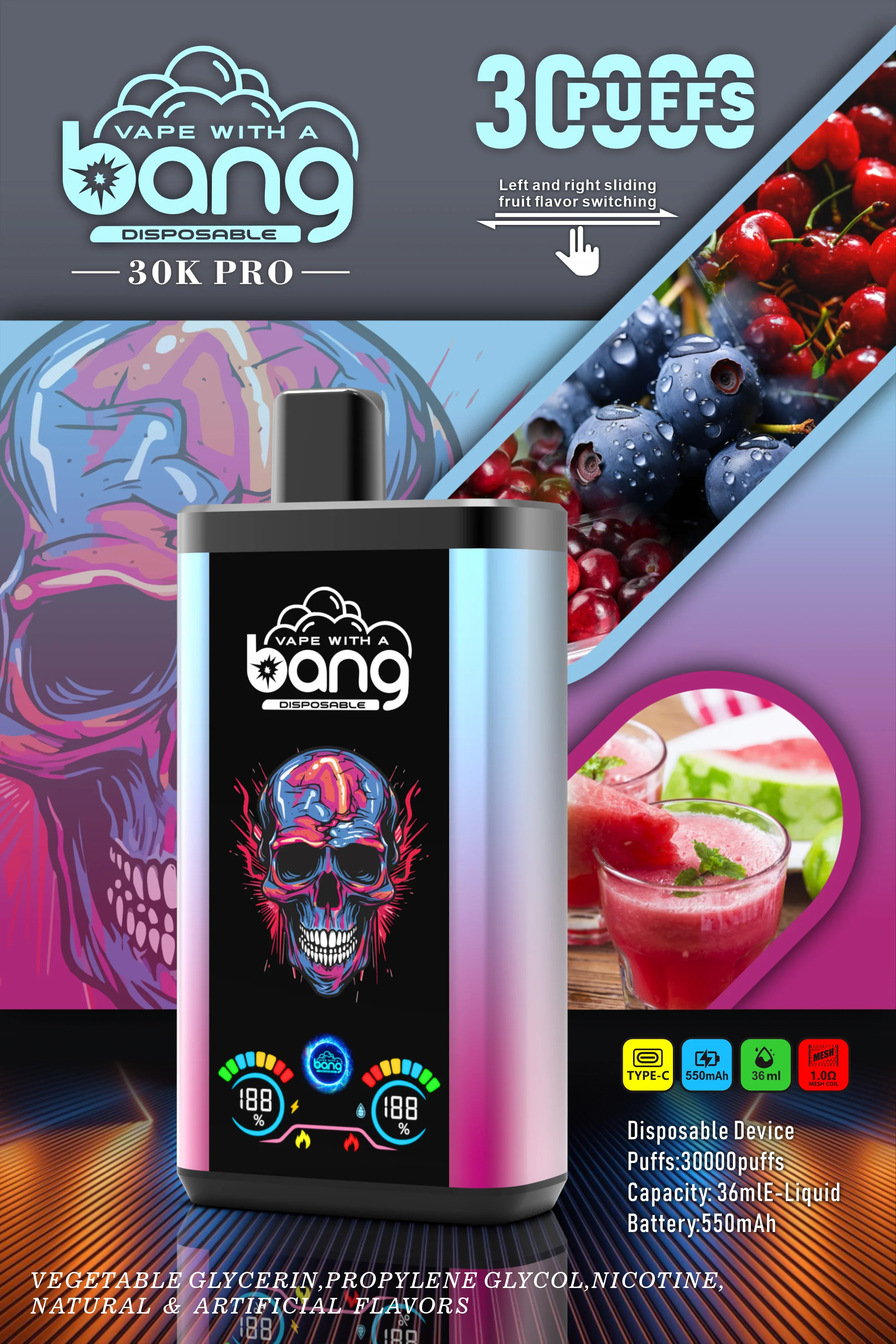 Solaris Champagne Vape 30000 30K puffs, 2% Nicotine 10 Flavors yohongvape