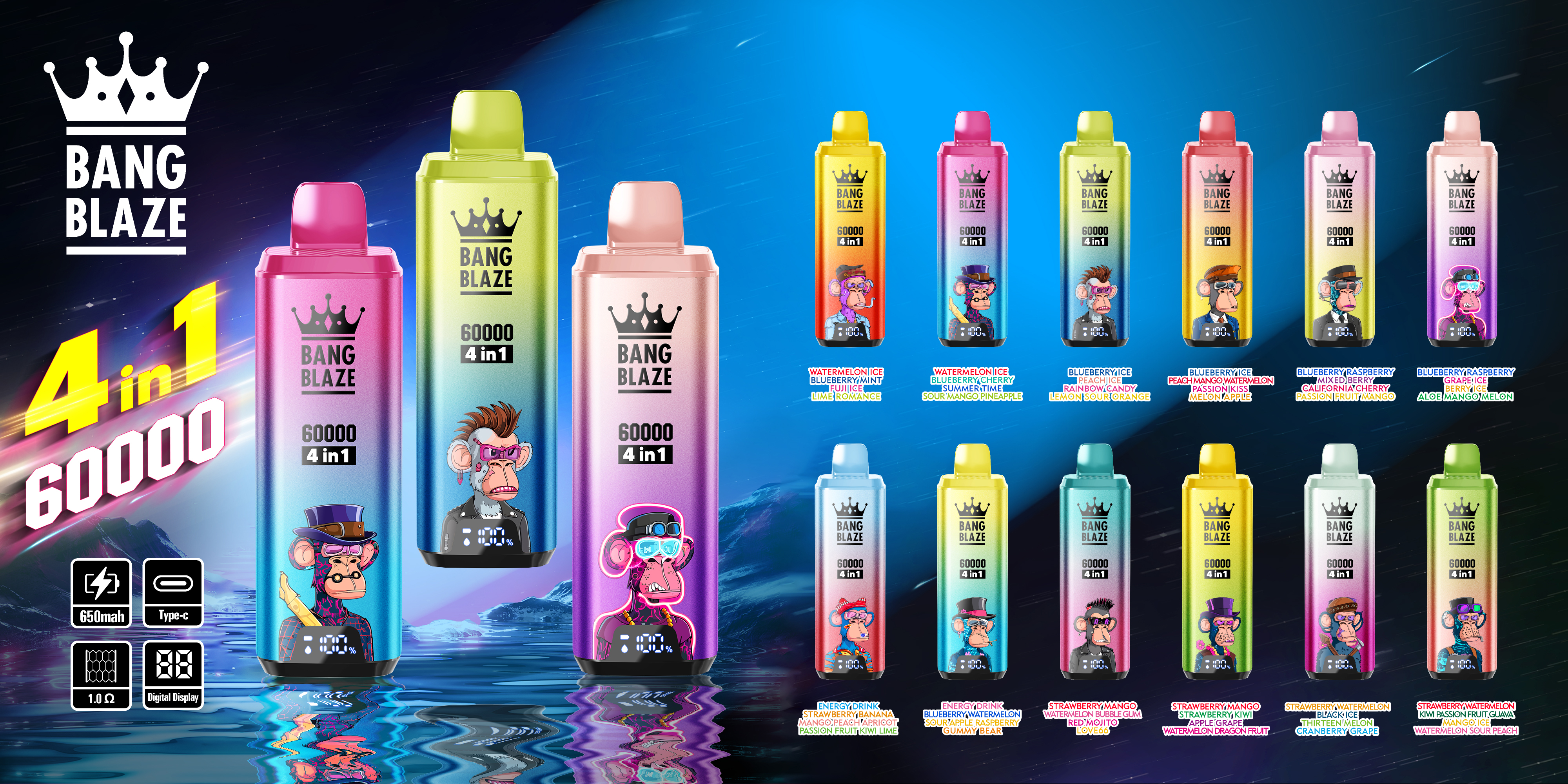 Solaris Champagne Vape 30000 30K puffs, 2% Nicotine 10 Flavors yohongvape