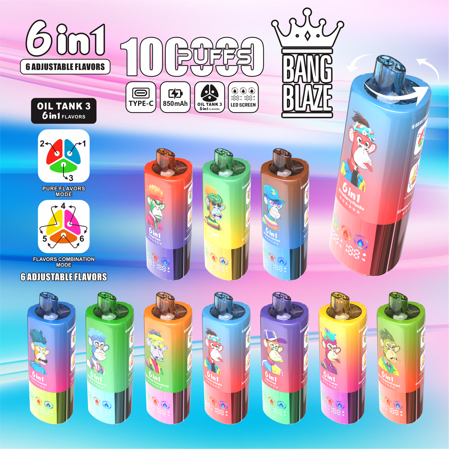 Solaris Champagne Vape 30000 30K puffs, 2% Nicotine 10 Flavors yohongvape