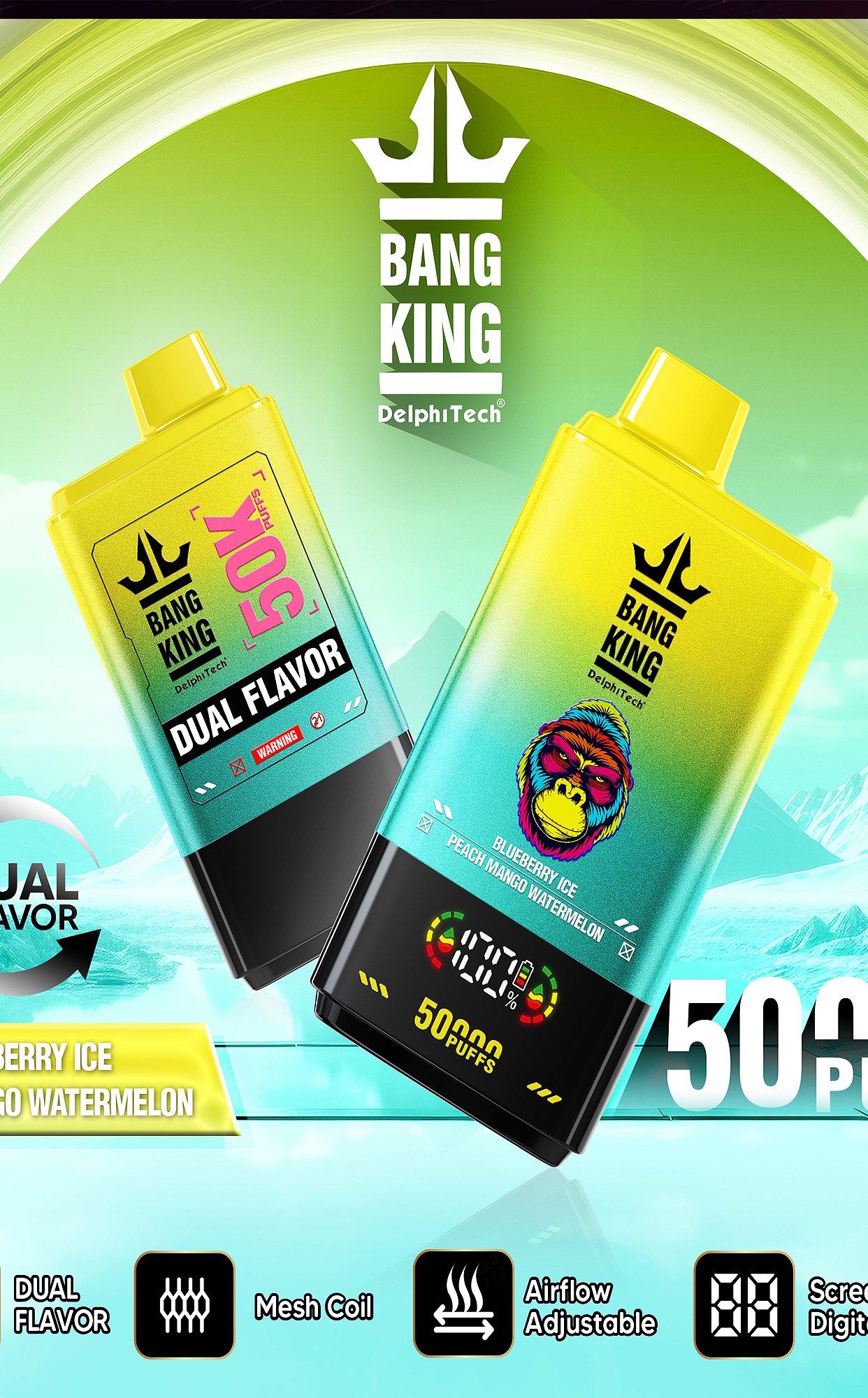 Solaris Champagne Vape 30000 30K puffs, 2% Nicotine 10 Flavors yohongvape